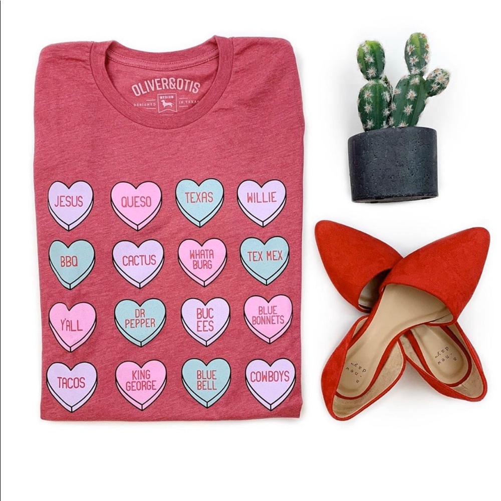 Oliver & Otis Conversation Heart Pink Tee